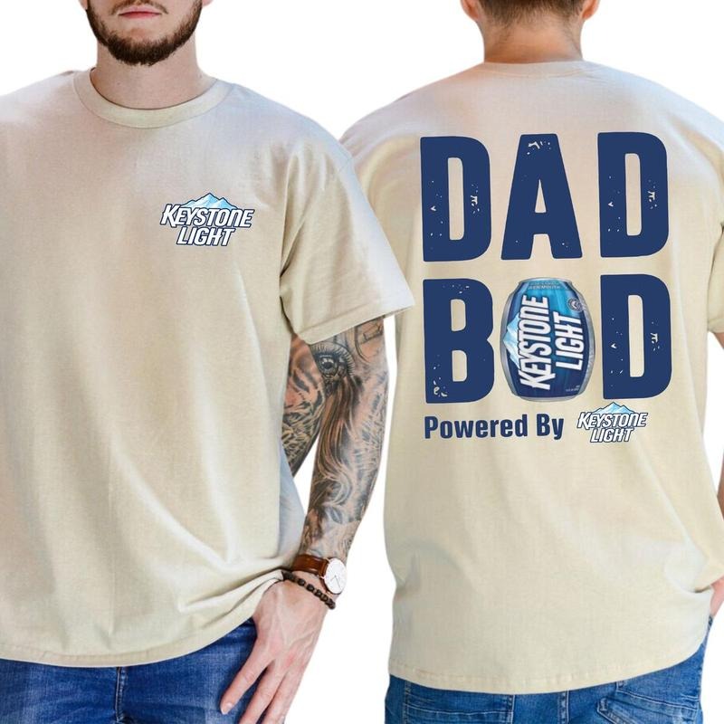 Dad Bod Powered Keystone Light 2 Sided Beer Drink - Adult & Kids T-Shirts, Sweatshirts & Hoodies apparel design preview 1