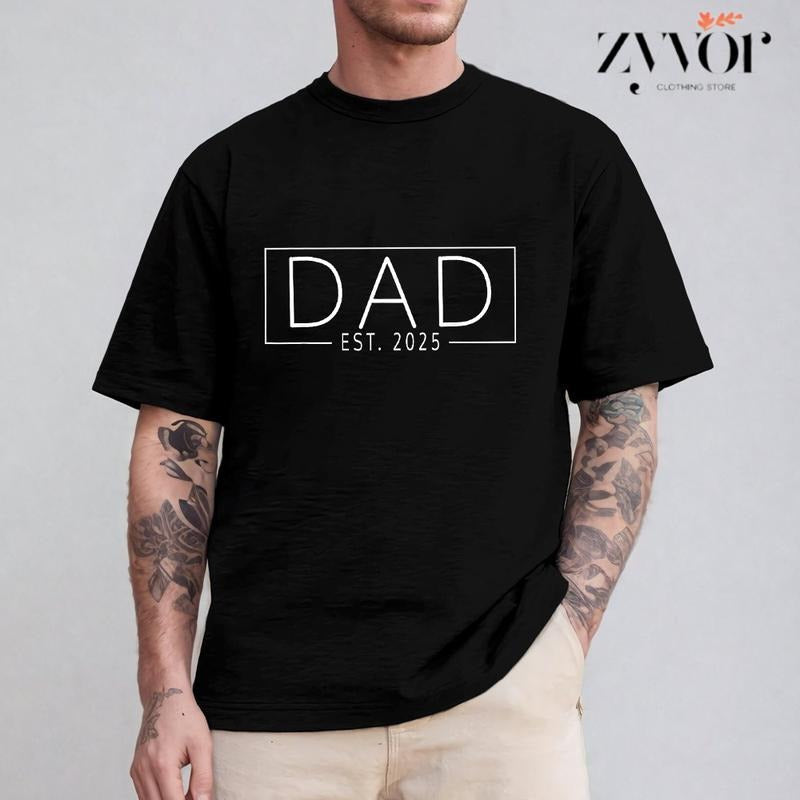 Dad Est. 2025 Casual Crew Neck Short Sleeve Tops - Adult & Kids T-Shirts, Sweatshirts & Hoodies apparel design preview 1