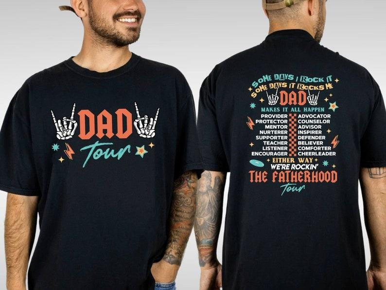 Dad Tour Dada Fatherhood Father Some Days I Rock - Adult & Kids T-Shirts, Sweatshirts & Hoodies apparel design preview 1