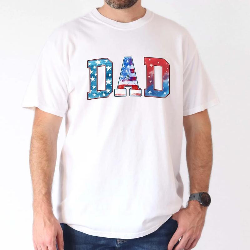 Dad USA Flag Patriotic American 4th July New America - Adult & Kids T-Shirts, Sweatshirts & Hoodies apparel design preview 1