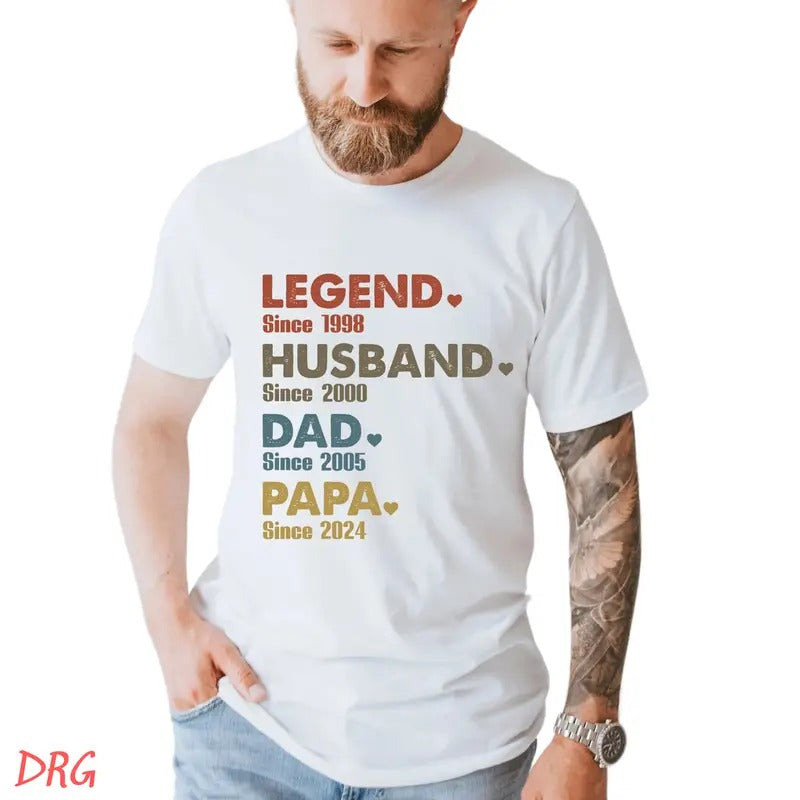 Dad Years DRG Papa Year Husband Legend - Adult & Kids T-Shirts, Sweatshirts & Hoodies apparel design preview 1