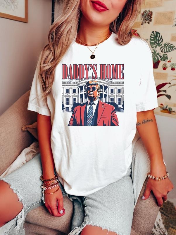 Daddy'S Home White House Trump 2024 Republican Funny - Adult & Kids T-Shirts, Sweatshirts & Hoodies apparel design preview 1