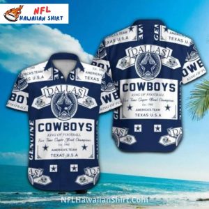 Dallas Cowboys Aloha Vintage Label Inspired Design - Adult & Kids T-Shirts, Sweatshirts & Hoodies apparel design preview 1