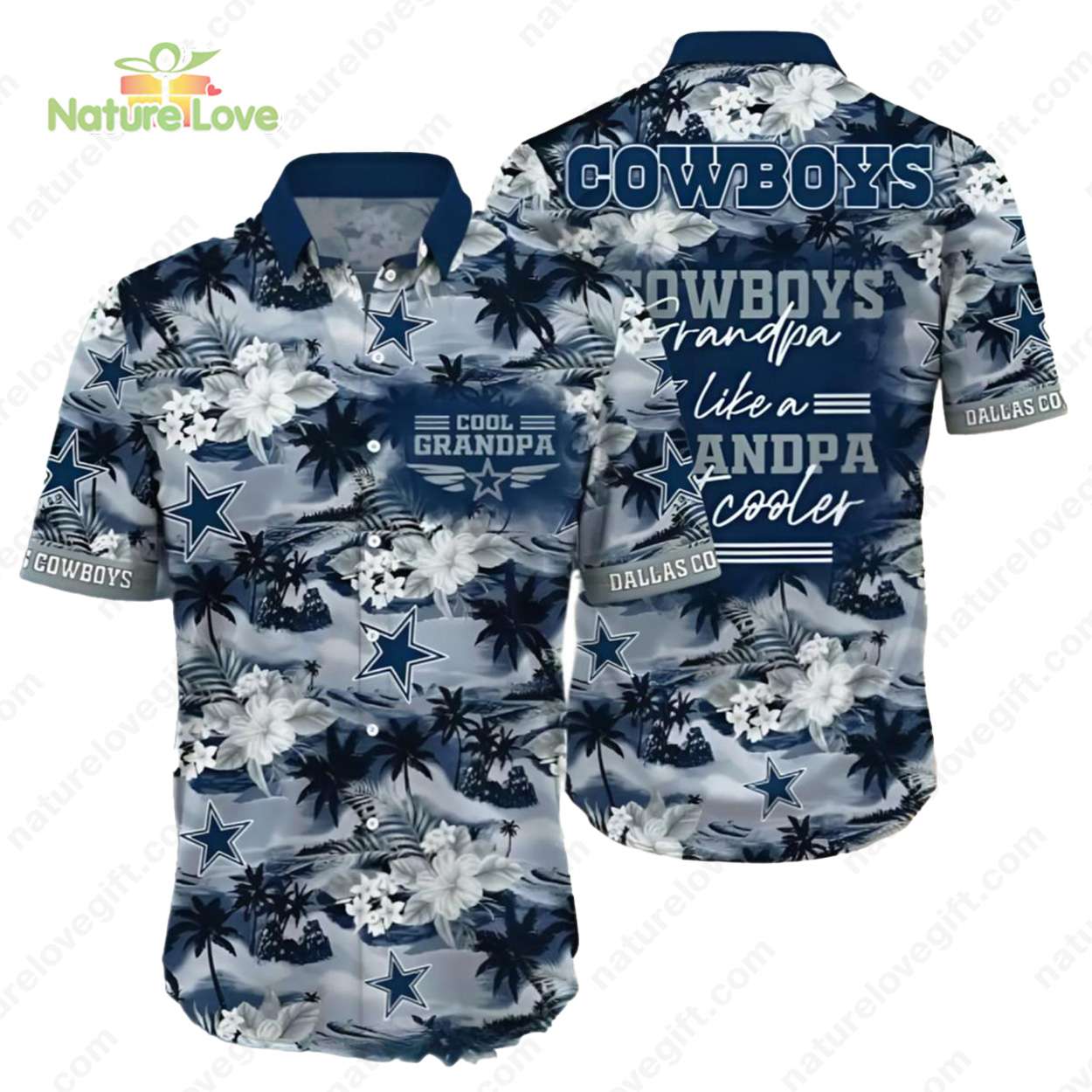 Dallas Cowboys Cool Grandpa Like A Regular But Cooler - Adult & Kids T-Shirts, Sweatshirts & Hoodies apparel design preview 1