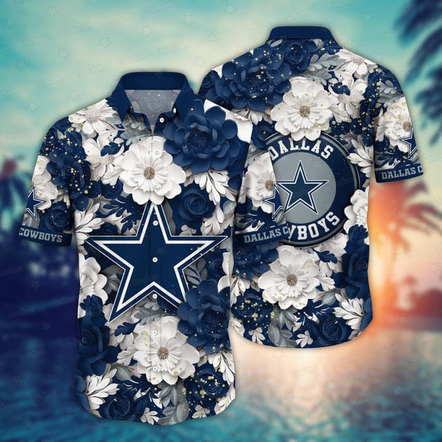 Dallas Cowboys Floral Hawaiian 820882 - Adult & Kids T-Shirts, Sweatshirts & Hoodies apparel design preview 1
