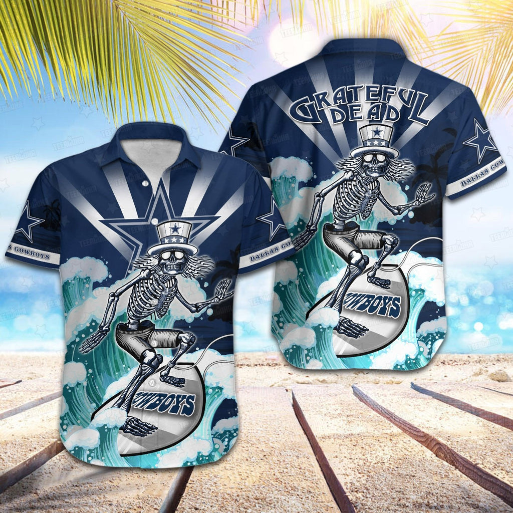 Dallas Cowboys Grateful Dead Surf Hawaiian 389765 - Adult & Kids T-Shirts, Sweatshirts & Hoodies apparel design preview 1