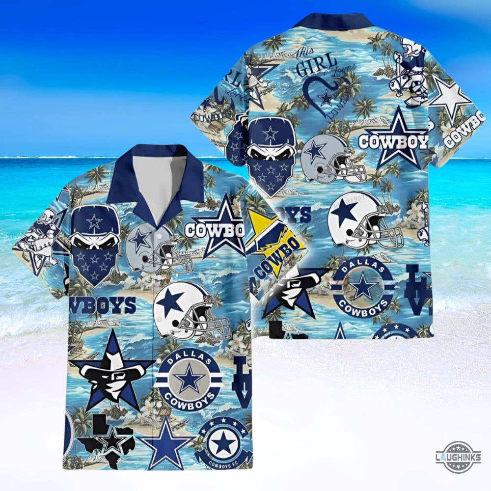 Dallas Cowboys Hawaiian Giveaway 2024 This Girl Loves - Adult & Kids T-Shirts, Sweatshirts & Hoodies apparel design preview 1