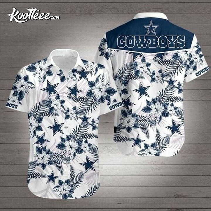 Dallas Cowboys Tropical Leave Star Pattern Hawaiian - Adult & Kids T-Shirts, Sweatshirts & Hoodies apparel design preview 1