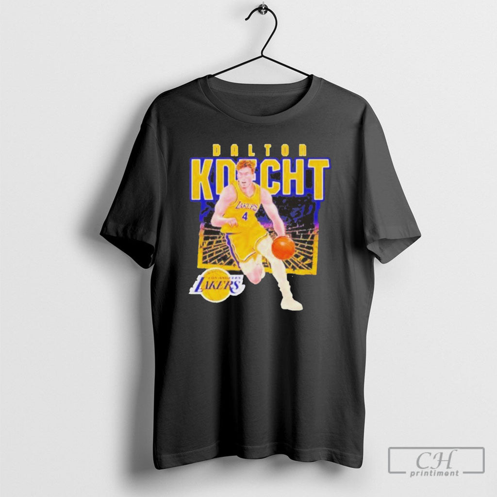 Dalton Knecht Los Angeles Lakers Shattered Poster - Adult & Kids T-Shirts, Sweatshirts & Hoodies apparel design preview 1