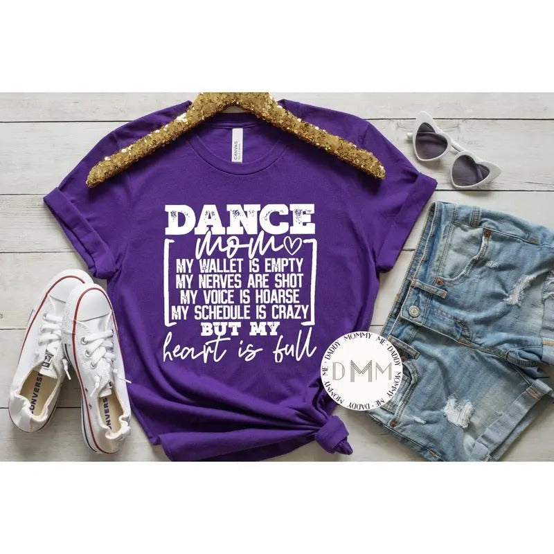 Dance Mom Heart Is Full - Adult & Kids T-Shirts, Sweatshirts & Hoodies apparel design preview 1