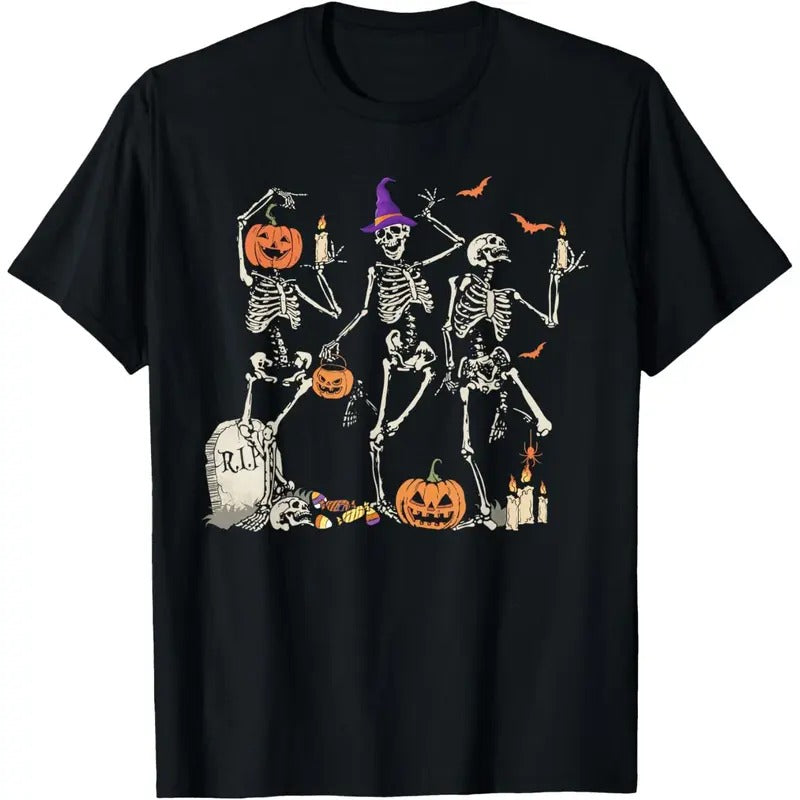 Dancing Skeleton Happy Halloween Skull Made Usa - Adult & Kids T-Shirts, Sweatshirts & Hoodies apparel design preview 1