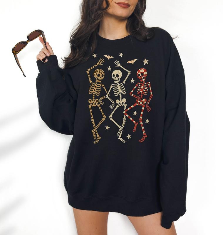 Dancing Skeletons Funny Relaxed Fit Casual Hallowen - Adult & Kids T-Shirts, Sweatshirts & Hoodies apparel design preview 1