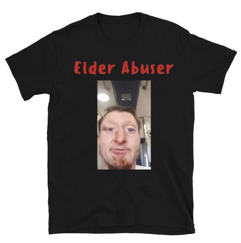 Daniel Larson Elder Abuser Bold Controversial Meme - Adult & Kids T-Shirts, Sweatshirts & Hoodies apparel design preview 1