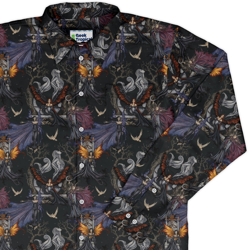 Dark Elves Gathering Button Up - Adult & Kids T-Shirts, Sweatshirts & Hoodies apparel design preview 1