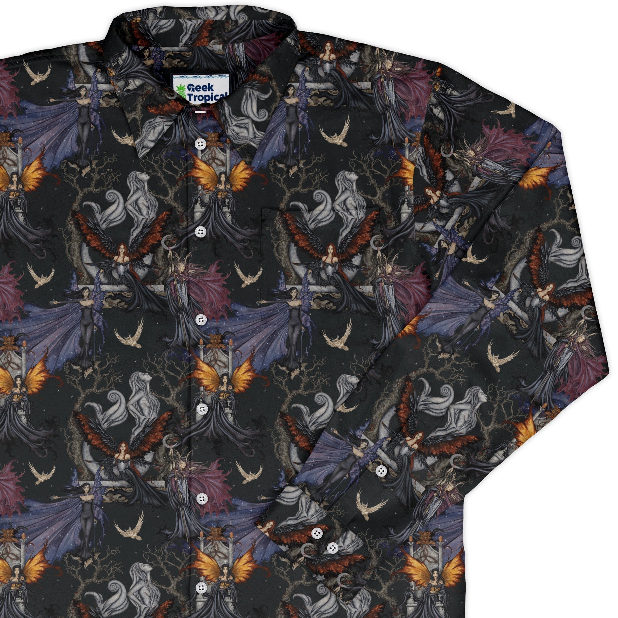 Dark Elves Gathering Button Up - Adult & Kids T-Shirts, Sweatshirts & Hoodies apparel design preview 1