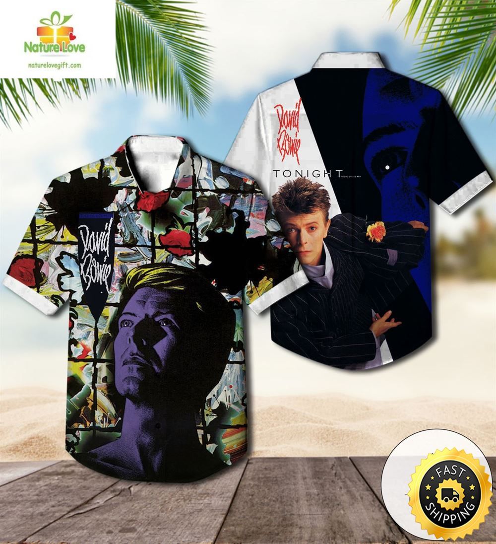 David Bowie Tonight Album Hawaiian Vintage Cover Art - Adult & Kids T-Shirts, Sweatshirts & Hoodies apparel design preview 1