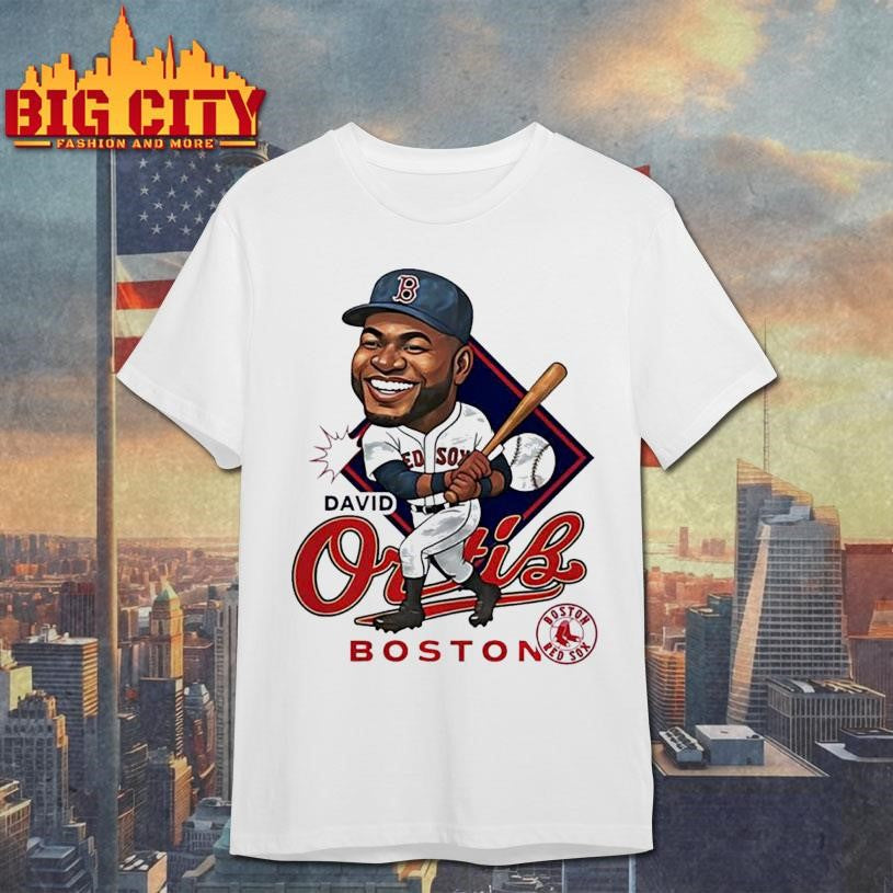 David Ortiz Boston Redsox Legend caricature - Adult & Kids T-Shirts, Sweatshirts & Hoodies apparel design preview 1