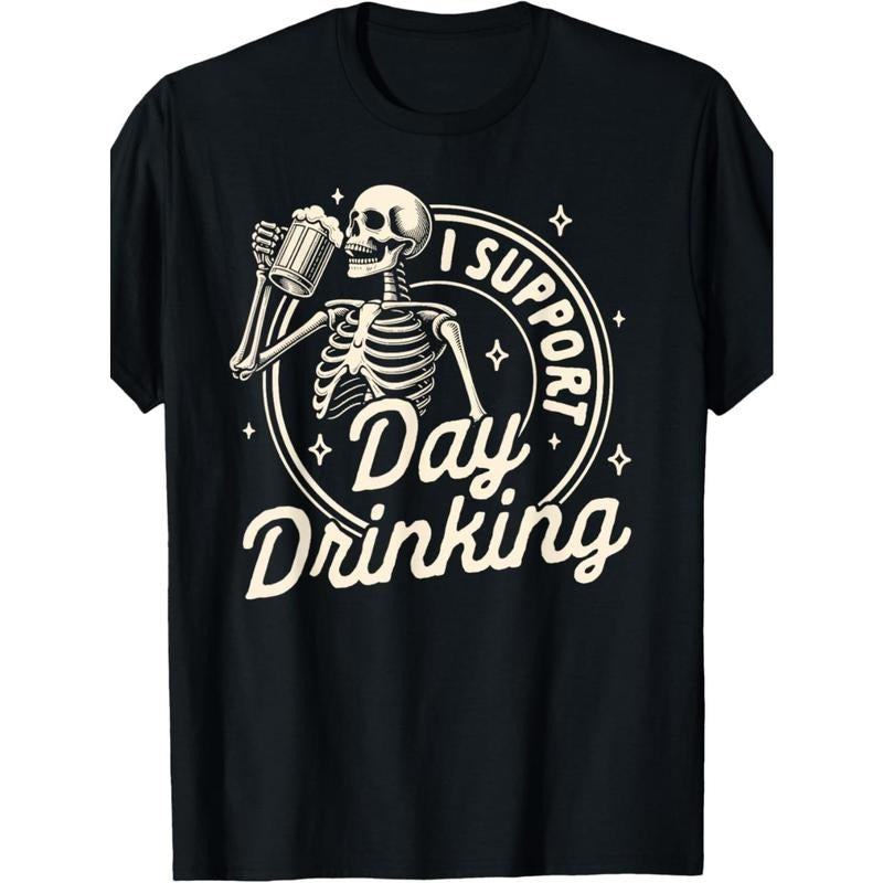 Day Drinking Skeleton Soft Cotton Casual Fit Machine - Adult & Kids T-Shirts, Sweatshirts & Hoodies apparel design preview 1