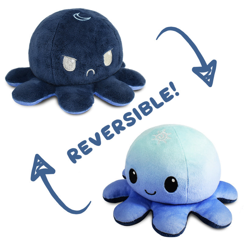 TeeTurtle Reversible Octopus Plushie (Night Day) - Adult & Kids T-Shirts, Sweatshirts & Hoodies apparel design preview 1