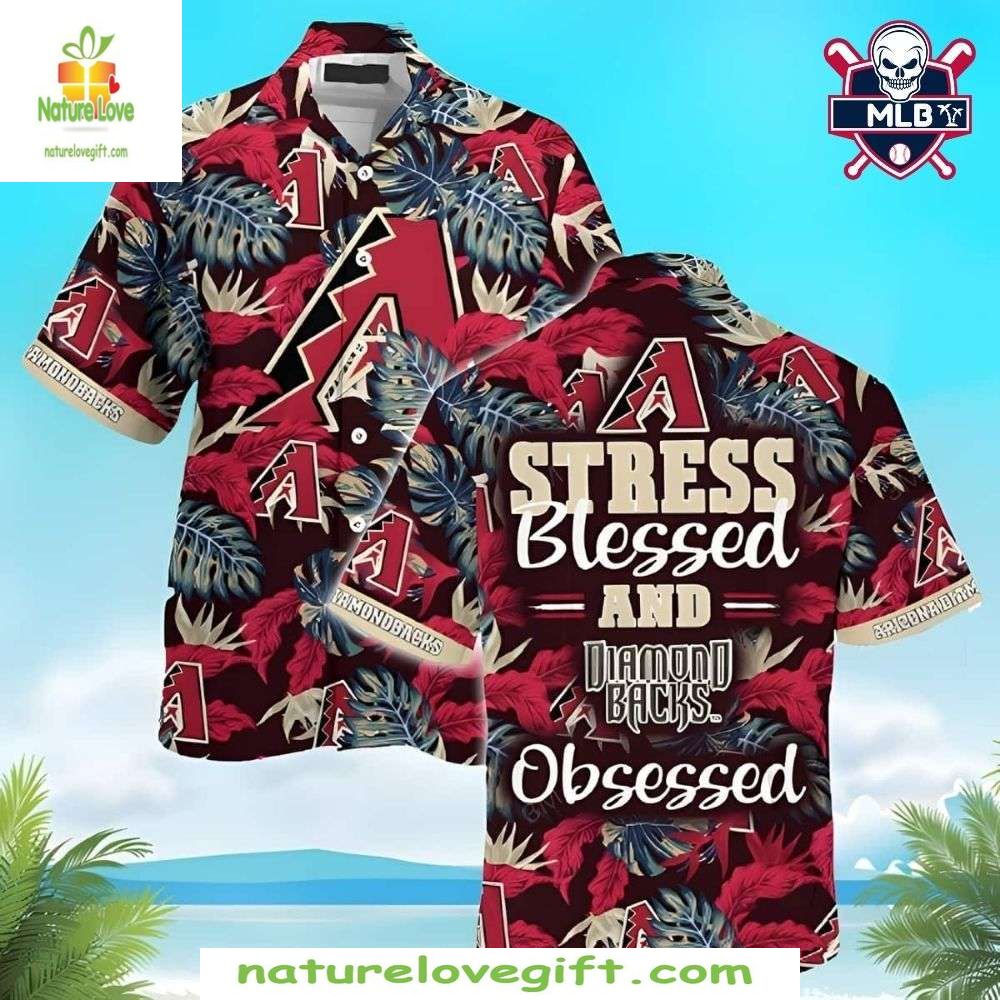 Arizona Dbacks Hawaiian Stress Blessed Baseball - Adult & Kids T-Shirts, Sweatshirts & Hoodies apparel design preview 1