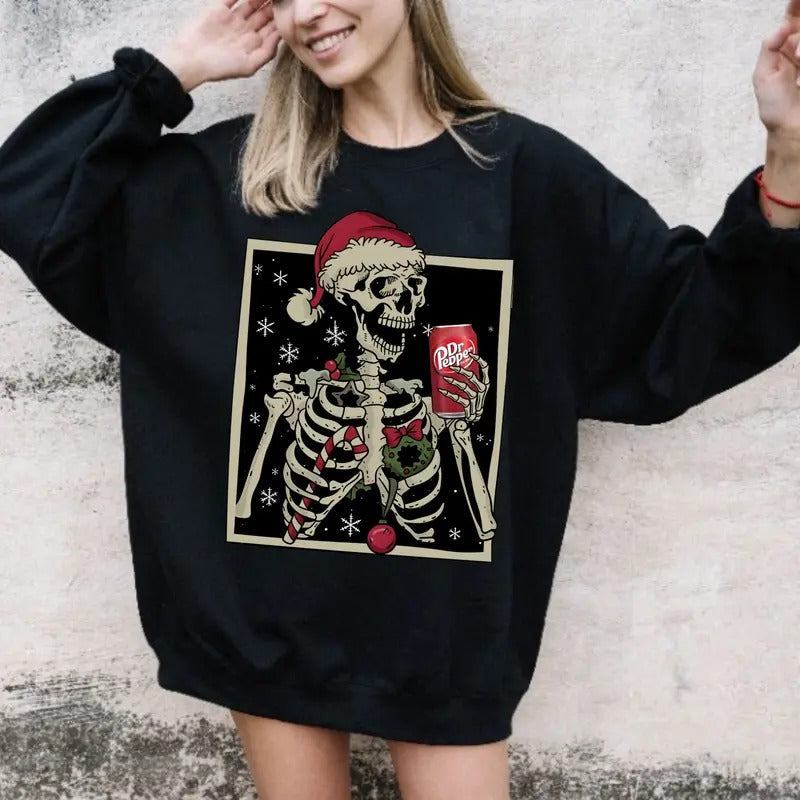 Dead Inside Skeleton Dr Pepper Lover Funny Soday - Adult & Kids T-Shirts, Sweatshirts & Hoodies apparel design preview 1