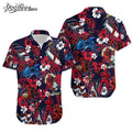 Deadpool Red Hibiscus Hawaiian - Adult & Kids T-Shirts, Sweatshirts & Hoodies apparel design preview 1