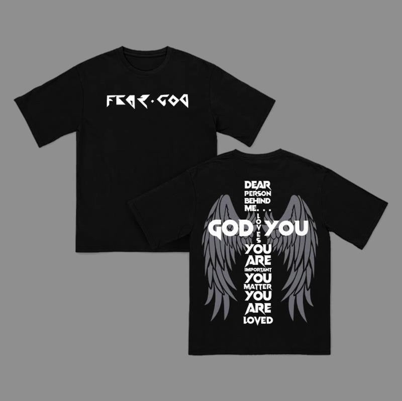 Dear Person Behind Me God Loves You Y2k Top - Adult & Kids T-Shirts, Sweatshirts & Hoodies apparel design preview 1