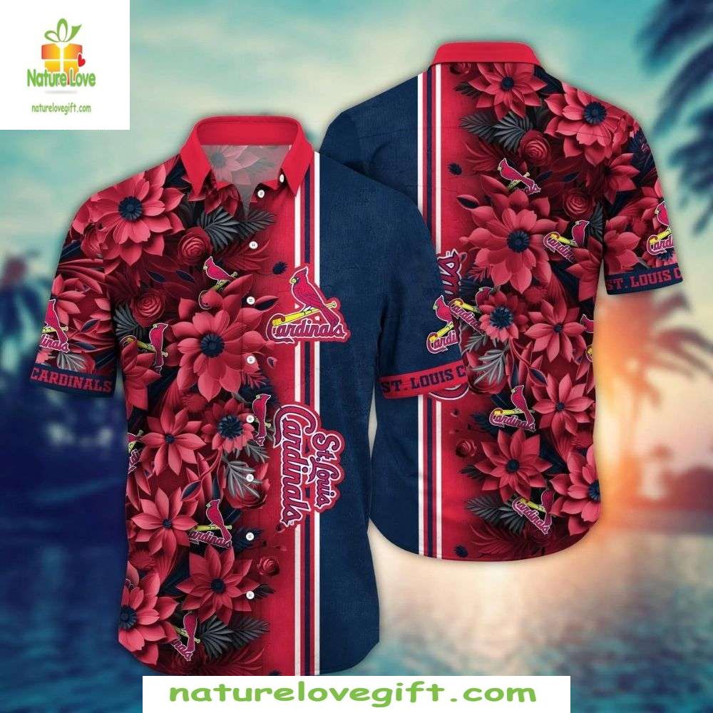 St Louis Cardinals Hawaiian Floral Elegance MLB - Adult & Kids T-Shirts, Sweatshirts & Hoodies apparel design preview 1