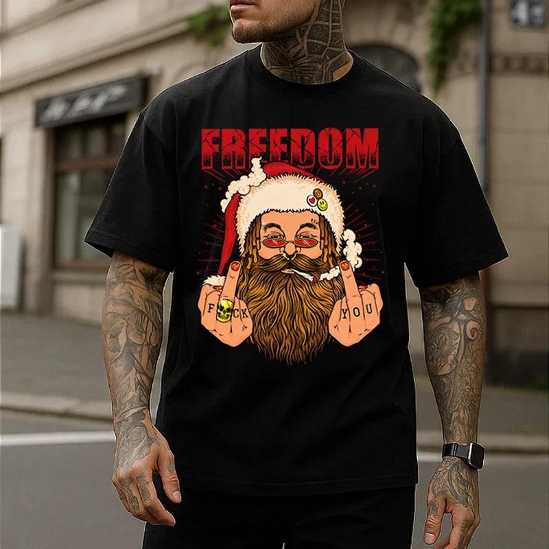Defianat Santa Claus Meme Freedom Xmas Funny - Adult & Kids T-Shirts, Sweatshirts & Hoodies apparel design preview 1