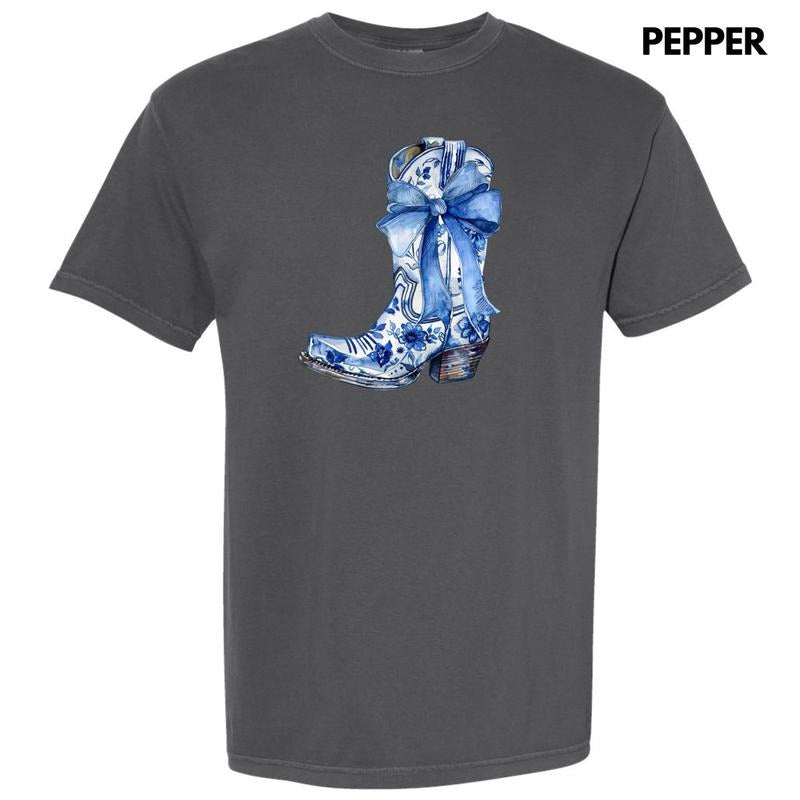 Delicate Floral Boot Comfort Colors 'NLB' - Adult & Kids T-Shirts, Sweatshirts & Hoodies apparel design preview 1