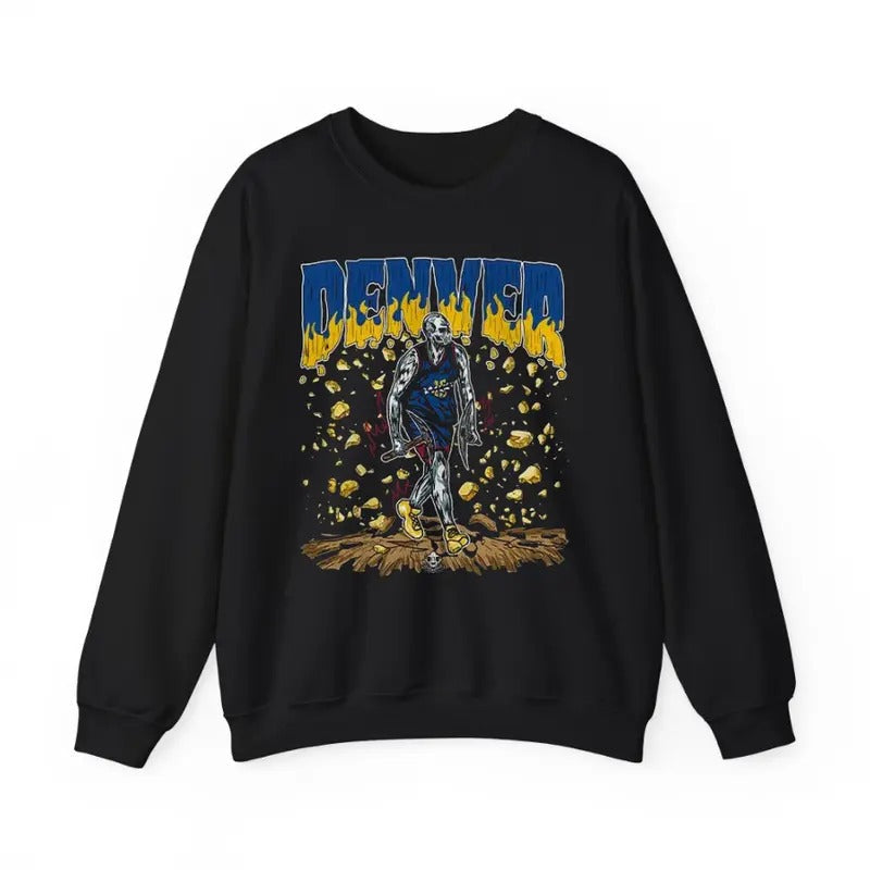 Denver Basketball Vintage Skeleton Fans - Adult & Kids T-Shirts, Sweatshirts & Hoodies apparel design preview 1