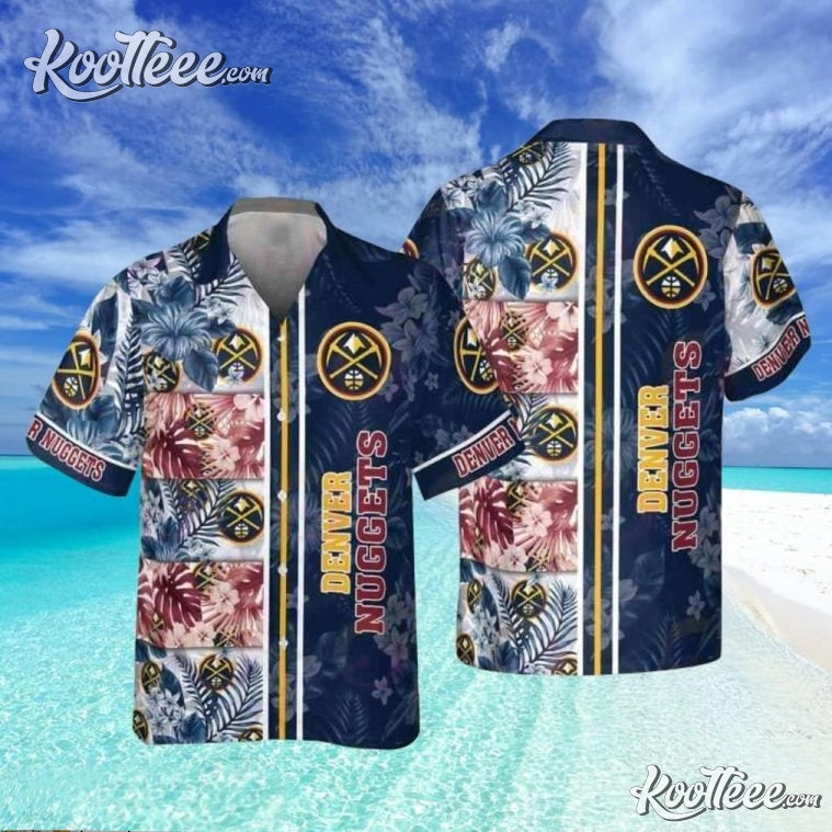 Denver Nuggets National NBA Hibiscus Pattern Hawaiian - Adult & Kids T-Shirts, Sweatshirts & Hoodies apparel design preview 1