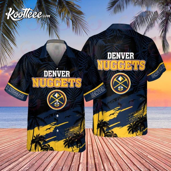Denver Nuggets Palm Tree Pattern Hawaiian - Adult & Kids T-Shirts, Sweatshirts & Hoodies apparel design preview 1