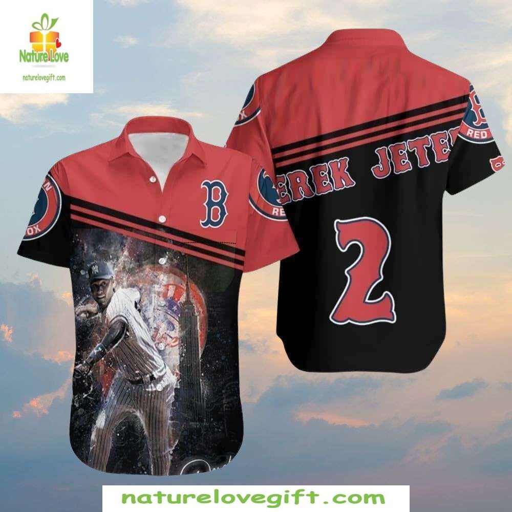 MLB Hawaiian Derek Jeter Tribute Red Sox Legend - Adult & Kids T-Shirts, Sweatshirts & Hoodies apparel design preview 1
