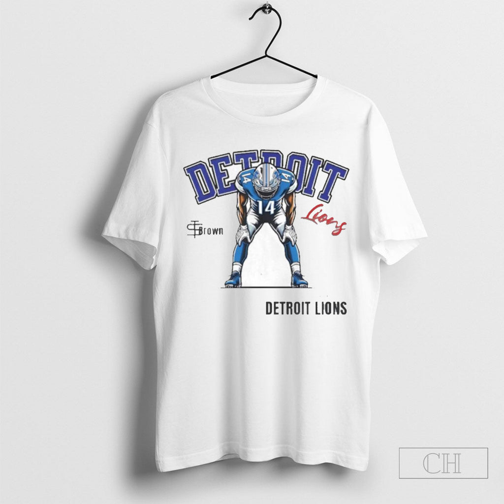 Designs Tan St Brown Detroit Lions - Adult & Kids T-Shirts, Sweatshirts & Hoodies apparel design preview 1