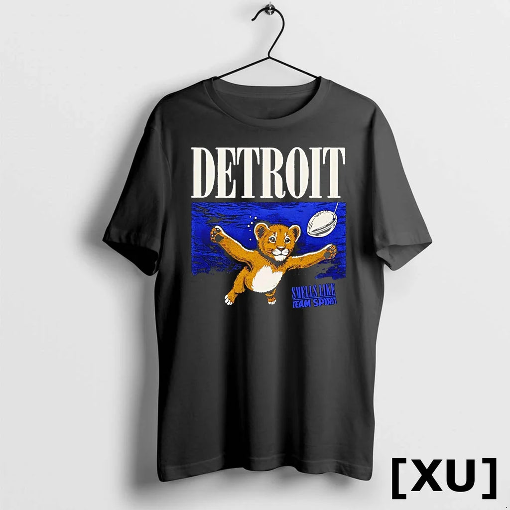 Detroit Football Smells Like Team Spirit Sweater - Adult & Kids T-Shirts, Sweatshirts & Hoodies apparel design preview 1