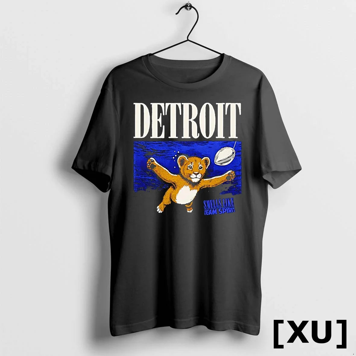 Detroit Football Smells Like Team Spirit Sweater - Adult & Kids T-Shirts, Sweatshirts & Hoodies apparel design preview 1