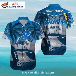 Detroit Lions Aloha Ocean Surf And Palm Trees - Adult & Kids T-Shirts, Sweatshirts & Hoodies apparel design preview 1