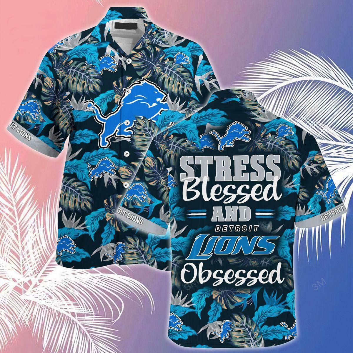 Detroit Lions Hawaiian Blessed Obsession 454131 - Adult & Kids T-Shirts, Sweatshirts & Hoodies apparel design preview 1