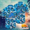 Detroit Lions Floral Hawaiian Blue Blossom Design - Adult & Kids T-Shirts, Sweatshirts & Hoodies apparel design preview 1