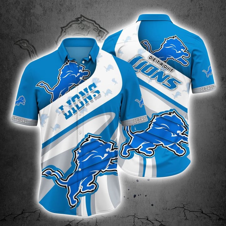 Detroit Lions Hawaiian Bold Charge Design 733569 - Adult & Kids T-Shirts, Sweatshirts & Hoodies apparel design preview 1