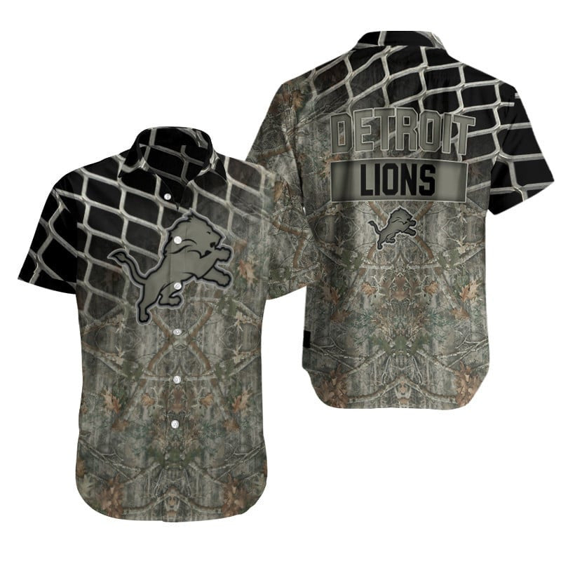Detroit Lions Camo Hawaiian 168668 - Adult & Kids T-Shirts, Sweatshirts & Hoodies apparel design preview 1