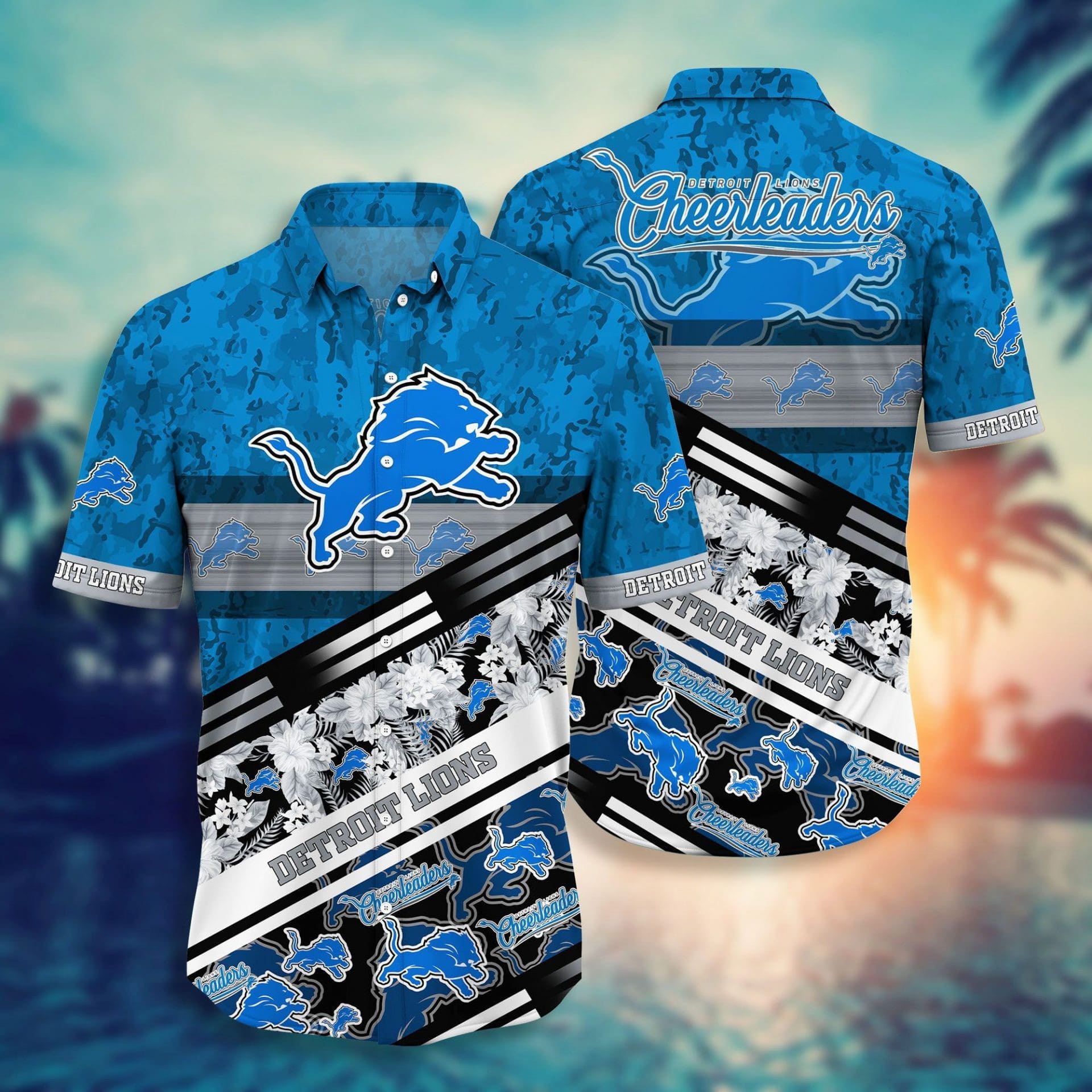 Detroit Lions Cheer Squad Hawaiian 844785 - Adult & Kids T-Shirts, Sweatshirts & Hoodies apparel design preview 1