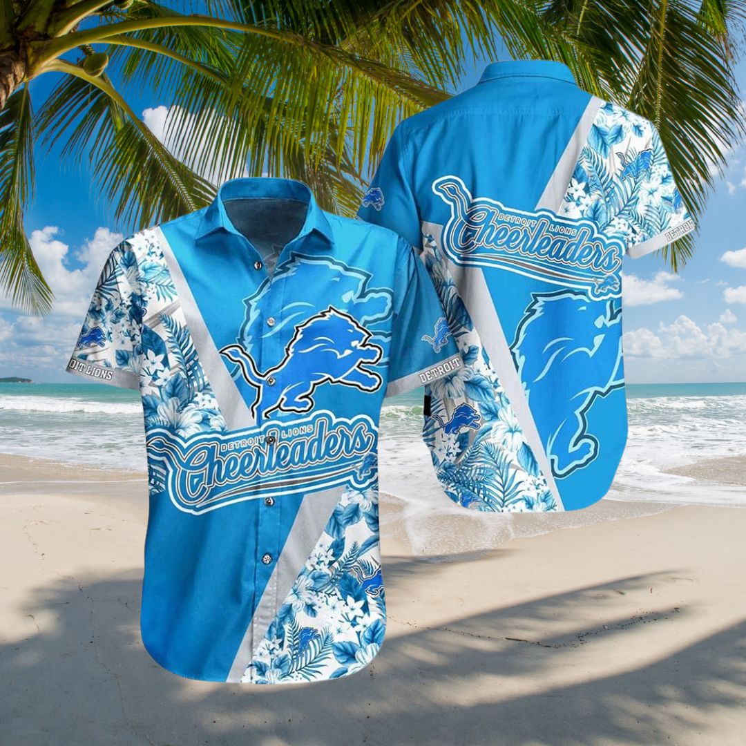 Detroit Lions Cheerleader Hawaiian 973248 - Adult & Kids T-Shirts, Sweatshirts & Hoodies apparel design preview 1