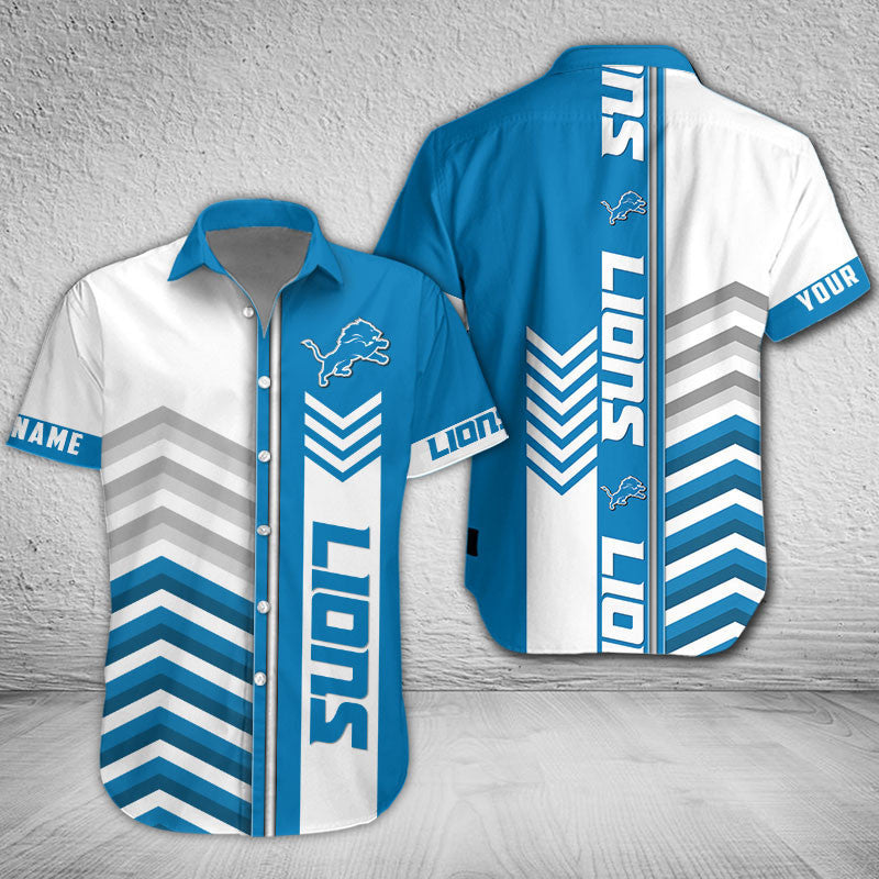 Detroit Lions Hawaiian Custom Chevron Design 580008 - Adult & Kids T-Shirts, Sweatshirts & Hoodies apparel design preview 1