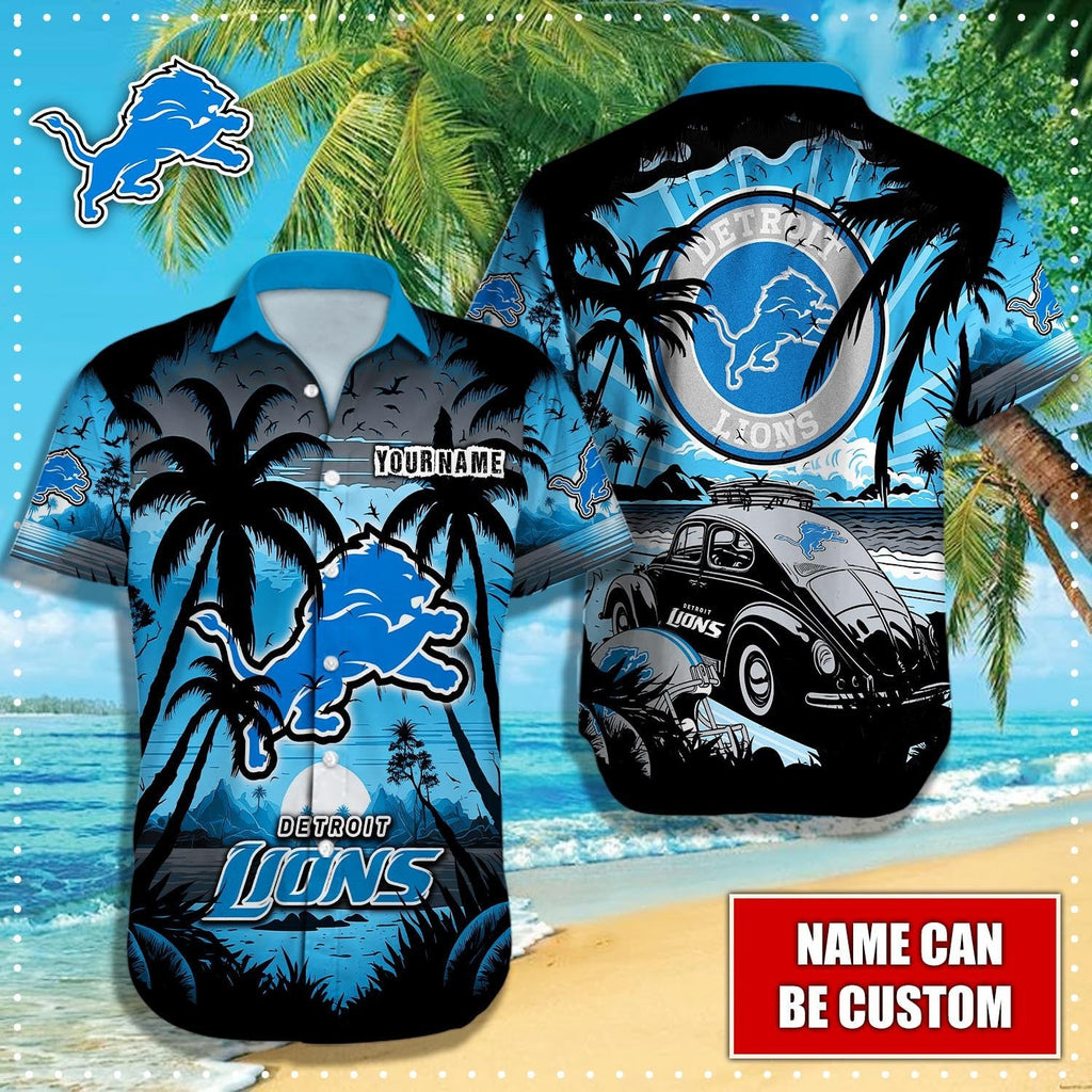 Detroit Lions Hawaiian Custom Cruiser Design 986690 - Adult & Kids T-Shirts, Sweatshirts & Hoodies apparel design preview 1