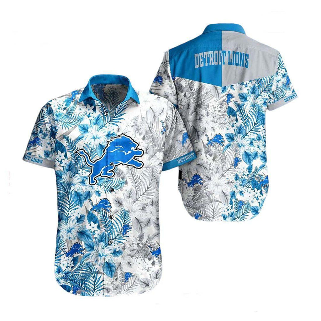 Detroit Lions Hawaiian Floral Flash Design 793219 - Adult & Kids T-Shirts, Sweatshirts & Hoodies apparel design preview 1