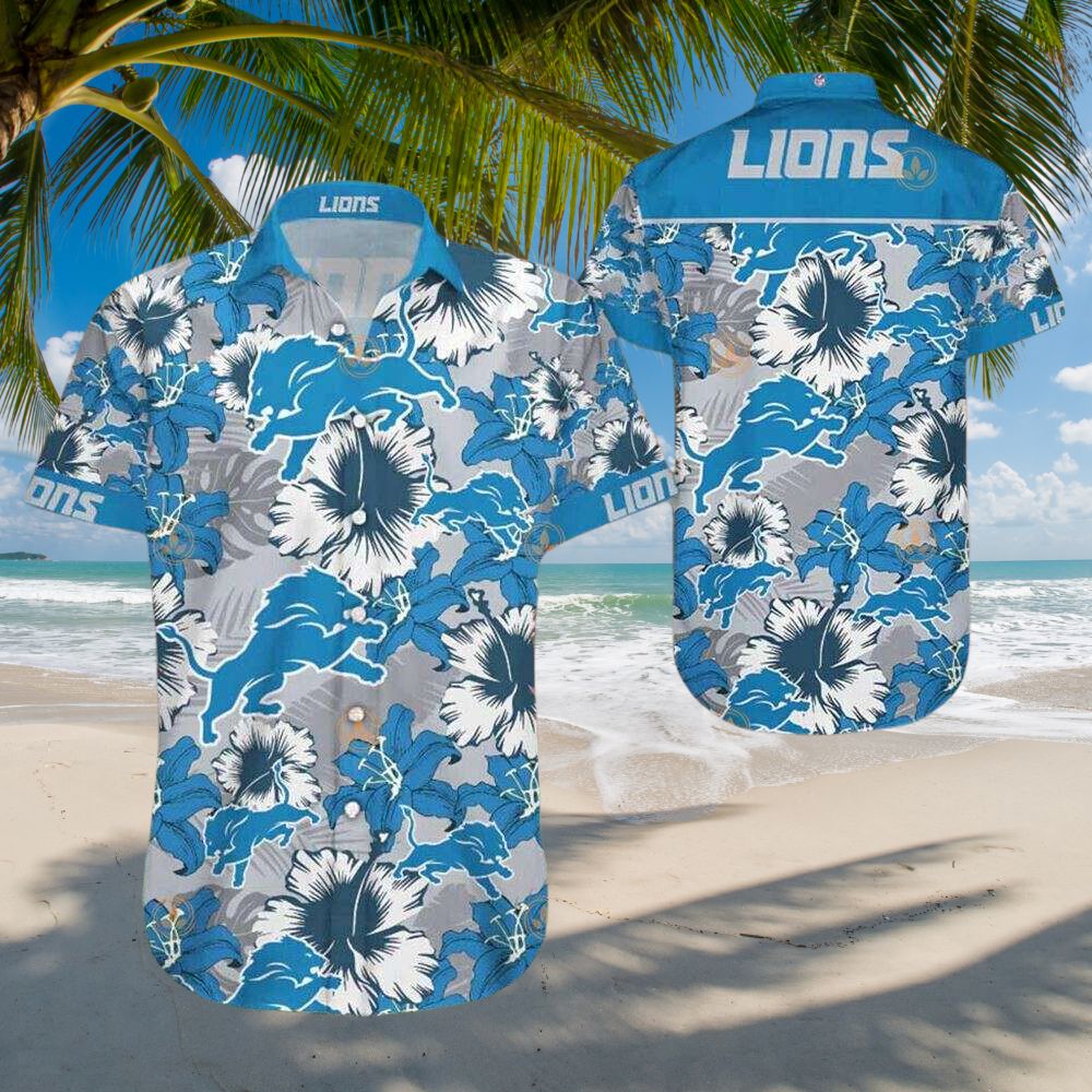 Detroit Lions Hawaiian Floral Stampede Design 657403 - Adult & Kids T-Shirts, Sweatshirts & Hoodies apparel design preview 1