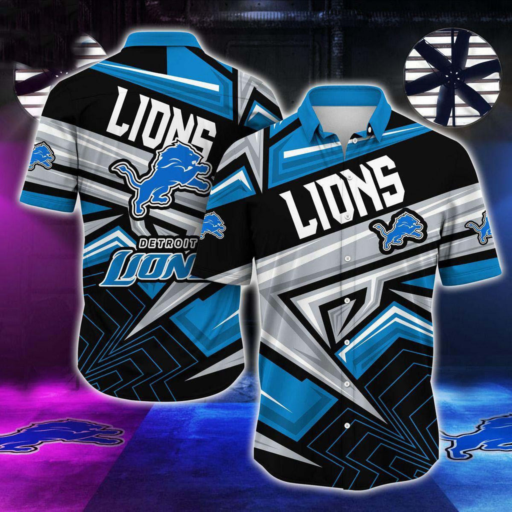 Detroit Lions Hawaiian Geometric Power Design 613404 - Adult & Kids T-Shirts, Sweatshirts & Hoodies apparel design preview 1