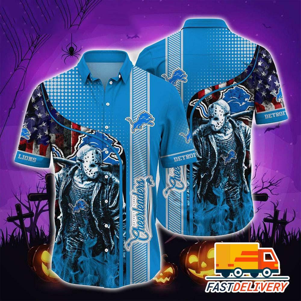 Detroit Lions Hawaiian Gridiron Nightmare Design by - Adult & Kids T-Shirts, Sweatshirts & Hoodies apparel design preview 1